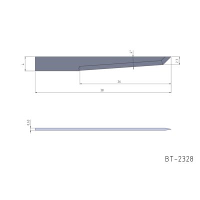 Flachmesser, ziehend und oszillierend Vergleichbar mit: Zünd Z28 3910318, Summa 500-9814, Esko BLD-SF428 G42458307 Referenz: BT-2328