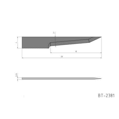 Flachmesser, ziehend und oszillierend Vergleichbar mit: Zünd Z21 3910314, Summa 500-9812, Esko BLD-SF421 G42458257, MultiCam 94-02466-910.314 Referenz: BT-2381