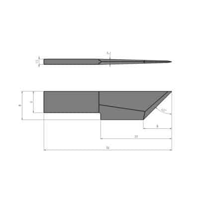 Flachmesser, ziehend und oszillierend Vergleichbar mit: ESKO BLD-SF246 G42458398, MultiCam 003612-MC246 Referenz: CO-2346