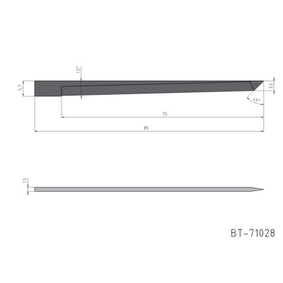 Flachmesser, ziehend und oszillierend Vergleichbar mit: Zünd Z606 Referenz: BT-71028