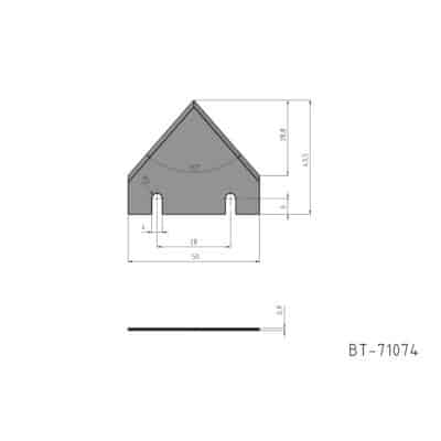 Flachmesser, ziehend und oszillierend Vergleichbar mit: ESKO BLD-DF570 G42455279 Referenz: BT-71074