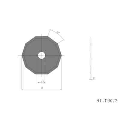 10-Kantmesser, Rotationsmesser Vergleichbar mit: Kuris 78559 Referenz: BT-113072