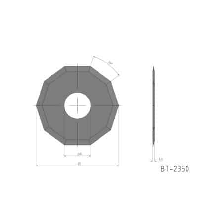 10-Kantmesser, Rotationsmesser Vergleichbar mit: Summa 500-9860, Zünd Z50 3910335, Esko BLD-RC110 G42444844, Kuris 83906, MultiCam 003612-MC50-ROTARY Referenz: BT-2350