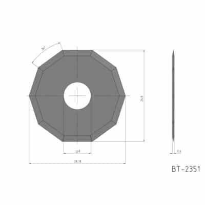 10-Kantmesser, Rotationsmesser Vergleichbar mit: Summa 500-9861, Zünd Z51 3910336, Kuris 84559, MultiCam 003612-MC51-ROTARY Referenz: BT-2351