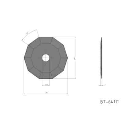 10-Kantmesser, Rotationsmesser Vergleichbar mit: Kuris 64111 Referenz: BT-64111