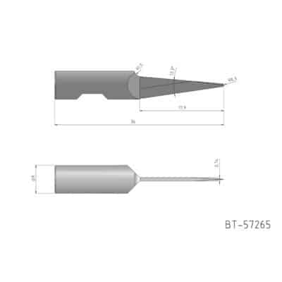 Rundschaftmesser, einschneidig, runde Spitze im Center Vergleichbar mit: Aristo 7265, Aristo 000007265, Aristo 0000 07265, MultiCam 003612-MC7265, AXYZ B1041L-15 Referenz: BT-57265