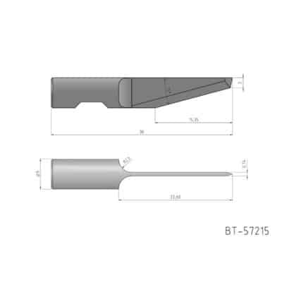 Rundschaftmesser, oszillierend, einschneidig Vergleichbar mit: AXYZ B1031l-15, MultiCam BT-57215 Referenz: BT-57215
