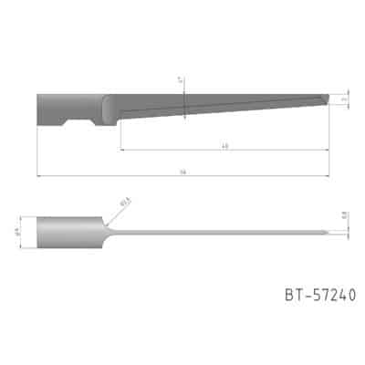 Rundschaftmesser, oszillierend, einschneidig Vergleichbar mit: MultiCam 003612-MC140396 84-00193-40, AXYZB1031L-40 Referenz: BT-57240