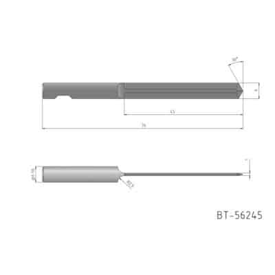 Round Shank Knife Blade, double- edged reference: BT-56245