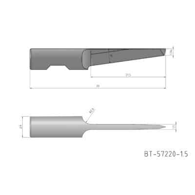 Rundschaftmesser, oszillierend, einschneidig Vergleichbar mit: Summa 500-9832 Referenz: BT-57220-1.5