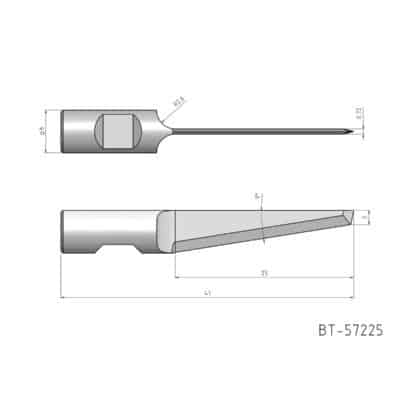 Rundschaftmesser, oszillierend, einschneidig Vergleichbar mit: MultiCam 84-00193-BT-57225 Referenz: BT-57225
