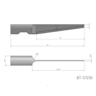 Rundschaftmesser, oszillierend, einschneidig Vergleichbar mit: Summa 500-9831, MultiCam 84-00193-BT-57230, AXYZ B1031l-30 Referenz: BT-57230