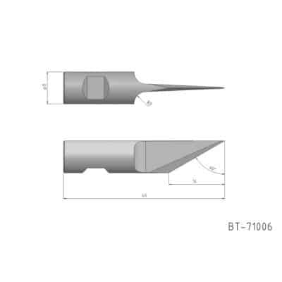 Rundschaftmesser, einschneidig Vergleichbar mit: ESKO BLD-SR8140 G42455899 Referenz: BT-71006