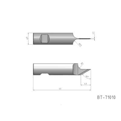 Rundschaftmesser, oszillierend, einschneidig Vergleichbar mit: ESKO BLD-SR8170 G42460394 Referenz: BT-71010