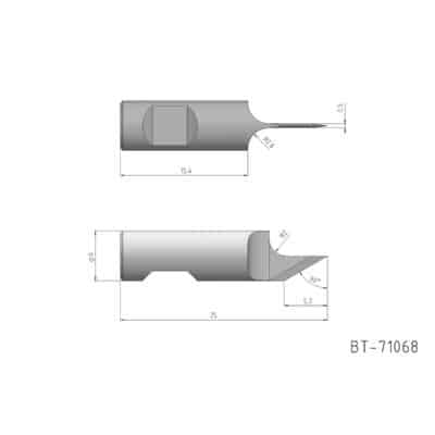 Rundschaftmesser, oszillierend, einschneidig Vergleichbar mit: ESKO BLD-SR6150 G42445494 Referenz: BT-71068