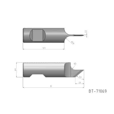 Rundschaftmesser, oszillierend, einschneidig Vergleichbar mit: ESKO BLD-SR6152 G42445502 Referenz: BT-71069