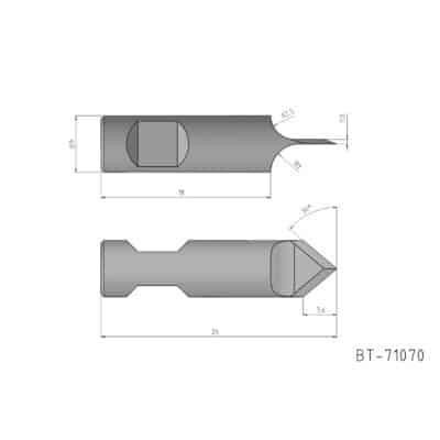 Rundschaftmesser, oszillierend, Doppelklinge Vergleichbar mit: ESKO BLD-DR6169A G42449058 Referenz: BT-71070