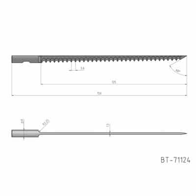 Rundschaftmesser, oszillierend, Wellenschliffmesser Referenz: BT-71124