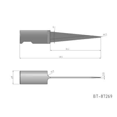 Rundschaftmesser, einschneidig, runde Spitze im Center Vergleichbar mit: Aristo 7599, Aristo 000007599, Aristo 0000 07599 Referenz: BT-87269