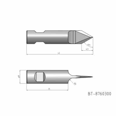 Rundschaftmesser, Doppelklinge Vergleichbar mit: ESKO BLD-DR8160 G42447235 Referenz: BT-8760300