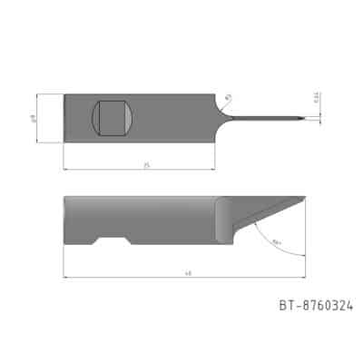 Rundschaftmesser, einschneidig Vergleich mit: ESKO BLD-SR8124 G42450494 Referenz: BT-8760324