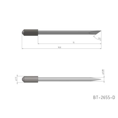 Schleppmesser, Graphtec Mit Feder Vergleichbar mit:  Graphtec CB09-U blau Passend für Messerhalter: BFT0700010 Referenz: BT-2655-D
