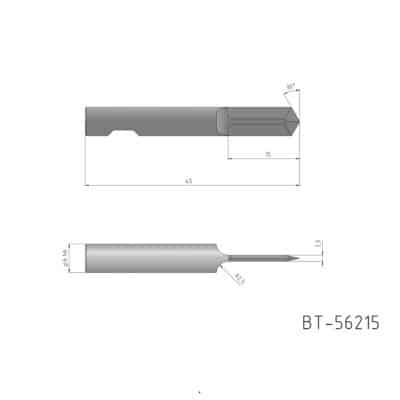 Round Shank Knife Blade, double- edged reference: BT-56215