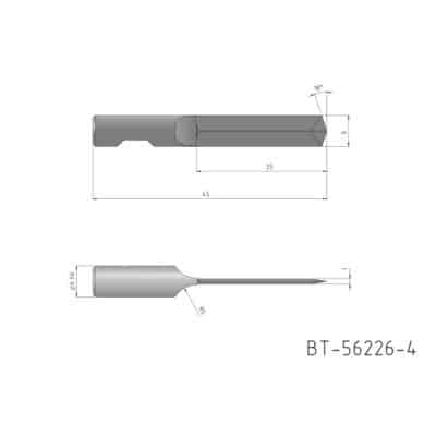Round Shank Knife Blade, double- edged reference: BT-56226-4